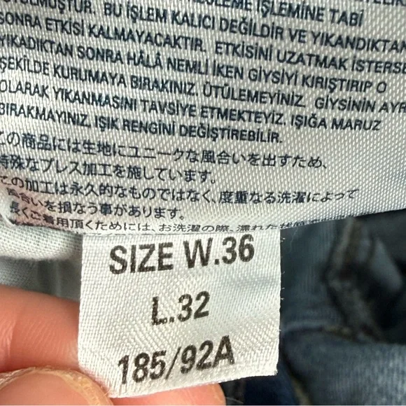 Diesel Larkee Regular Straight Jeans Men’s W36 L32 Blue Denim Button Fly - Picture 9 of 10